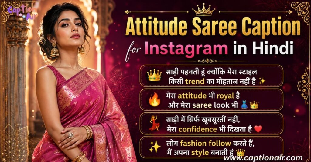 Attitude Saree Caption for Instagram in Hindi