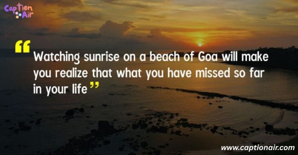 A serene sunset over the beach in Goa, casting vibrant colors across the sky and reflecting on the calm waters.