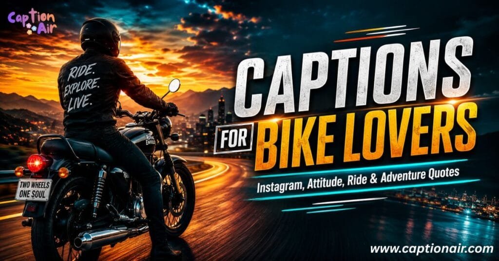300+ Captions for Bike Lovers: Instagram, Attitude, Ride & Adventure Quotes