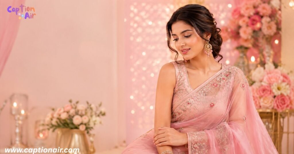 pink-saree-caption-for-instagram-in-hindi