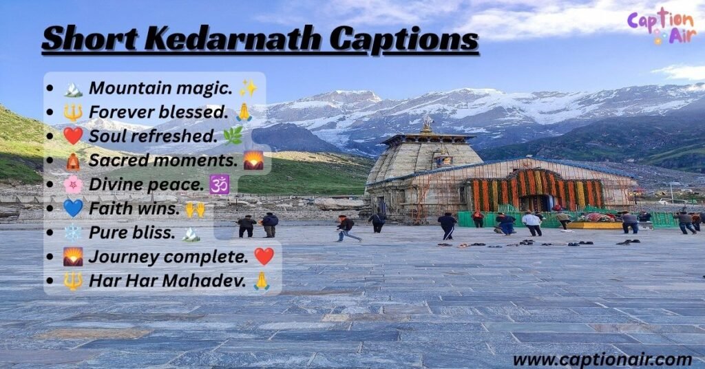 Short Kedarnath Captions