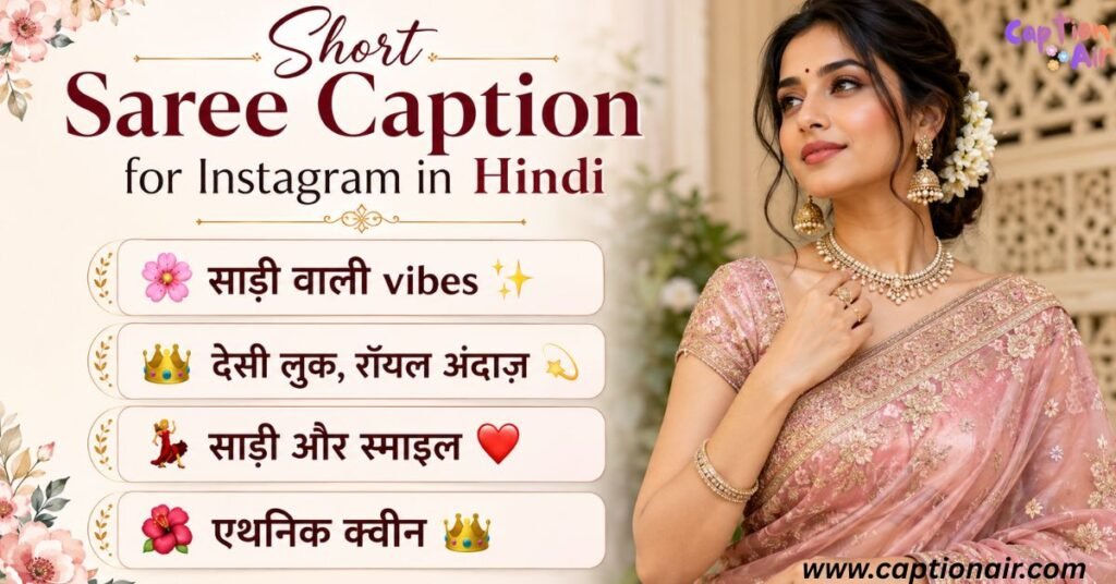Short Saree Caption for Instagram in Hindi