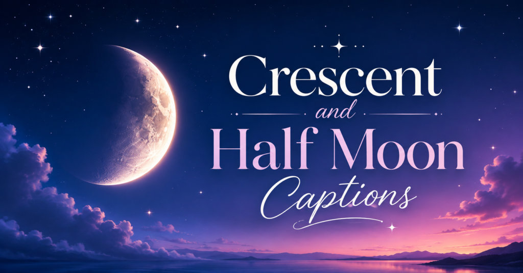 Crescent and Half Moon Captions