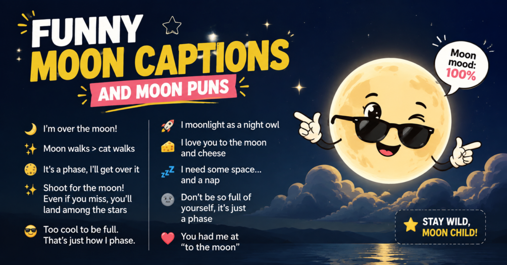 Funny Moon Captions and Moon Puns