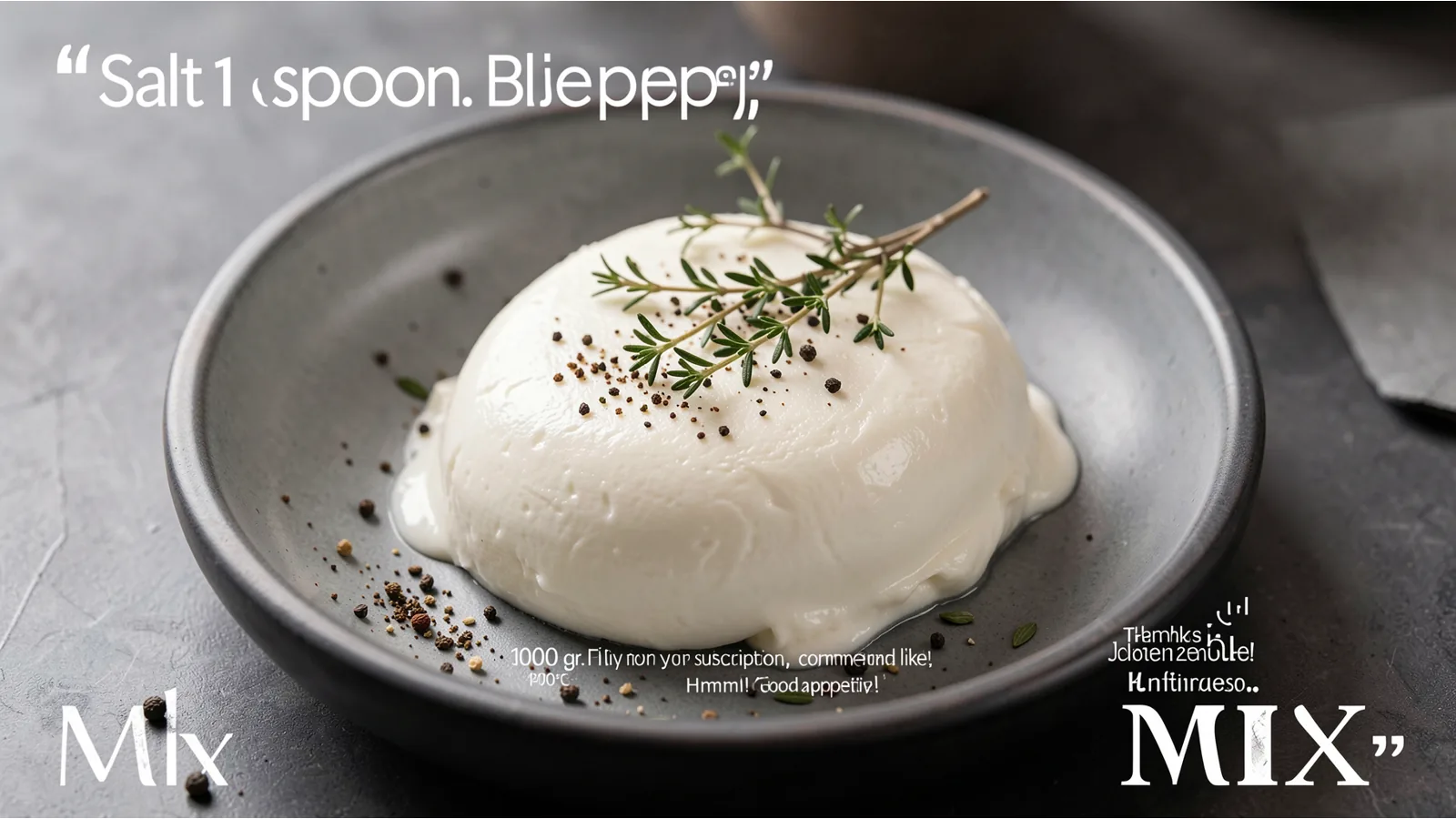 Salt 1 spoon. Black pepper. Thyme. Mix β illustrative visual for this section